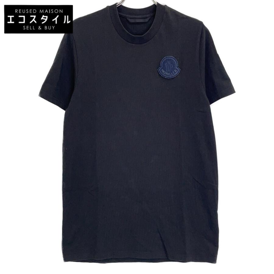 【 良品 】 モンクレール　バックプリント　Tシャツ　ワッペン　黒　正規品 MONCLER（モンクレール） 国内正規 23年 I20918C00069 ブラック ロゴ