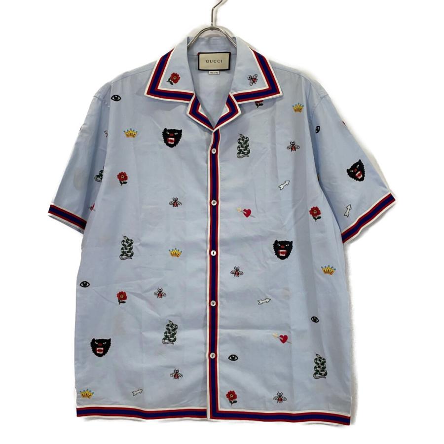 GUCCI（グッチ） 521782 18年 ライトブルー エンブロイダリー 総柄