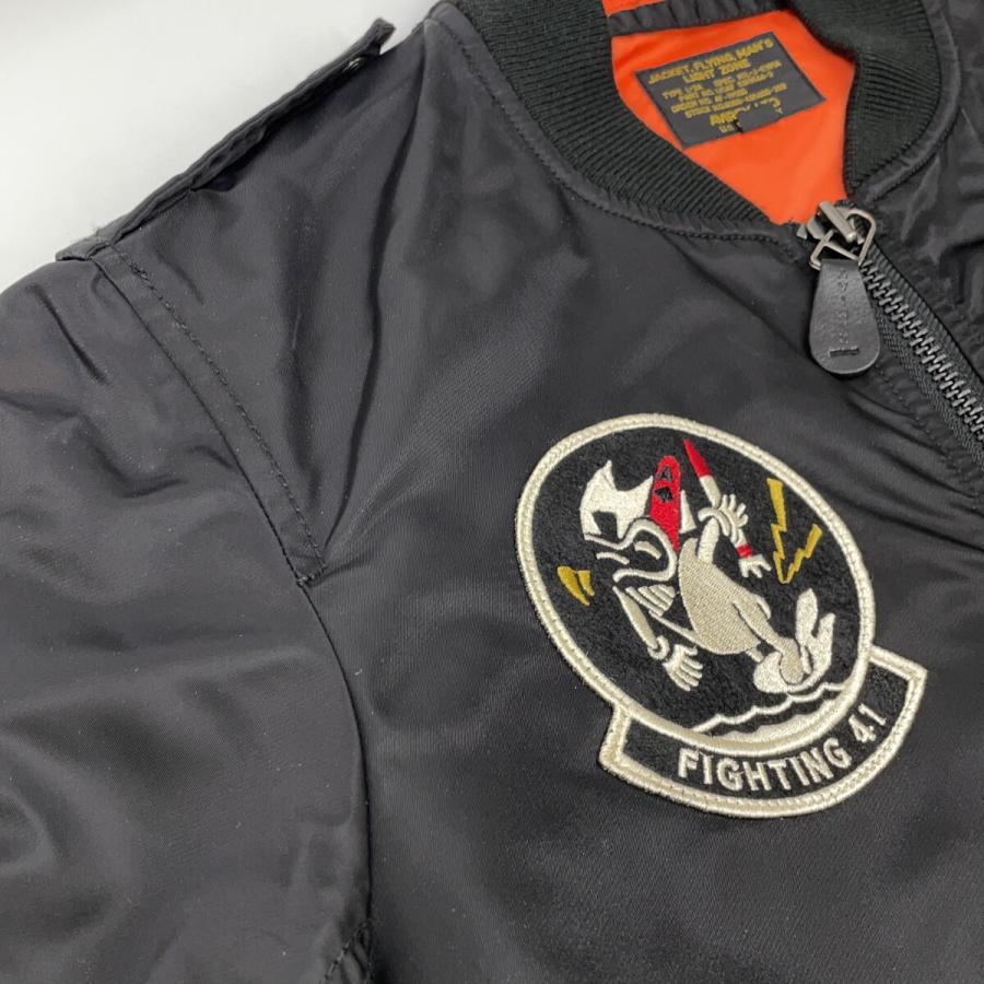 美品✨アヴィレックス ミリタリージャケット/L/ナイロン ブラック AVIREX（アヴィレックス） 6162124 ブラック L-2 フライトミリタリー