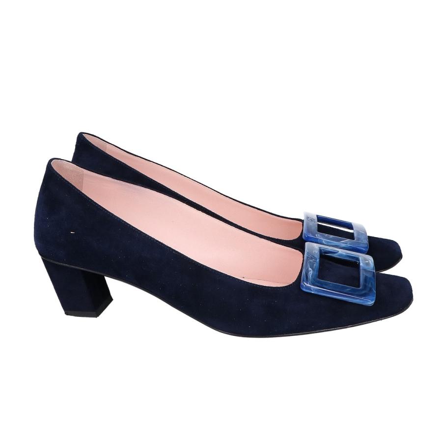 Roger Vivier ロジェヴィヴィエ ブルーバックル スエード スクエアトゥ