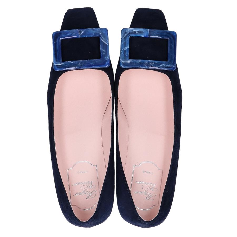 Roger Vivier ロジェヴィヴィエ ブルーバックル スエード スクエアトゥ パンプス 36 1/2 レディース