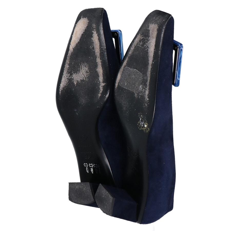 Roger Vivier ロジェヴィヴィエ ブルーバックル スエード スクエアトゥ