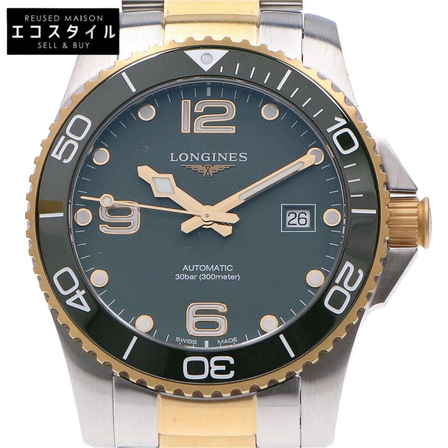 LONGINES（ロンジン） 美品 L3.781.3.06.7 YG(PVD)×SS グリーン文字盤 