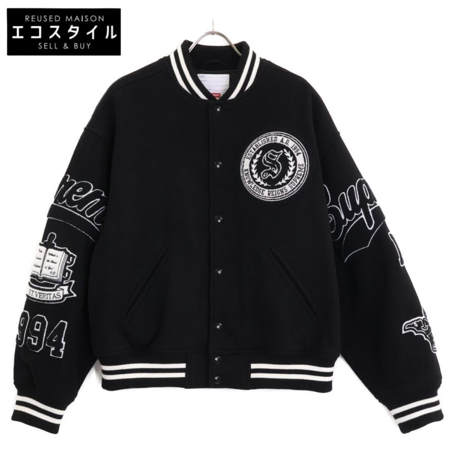 Supreme シュプリーム 24FW ブラック×ホワイト Veritas Varsity Jacket M Supreme（シュプリーム） 24FW ブラック×ホワイト Veritas Varsity
