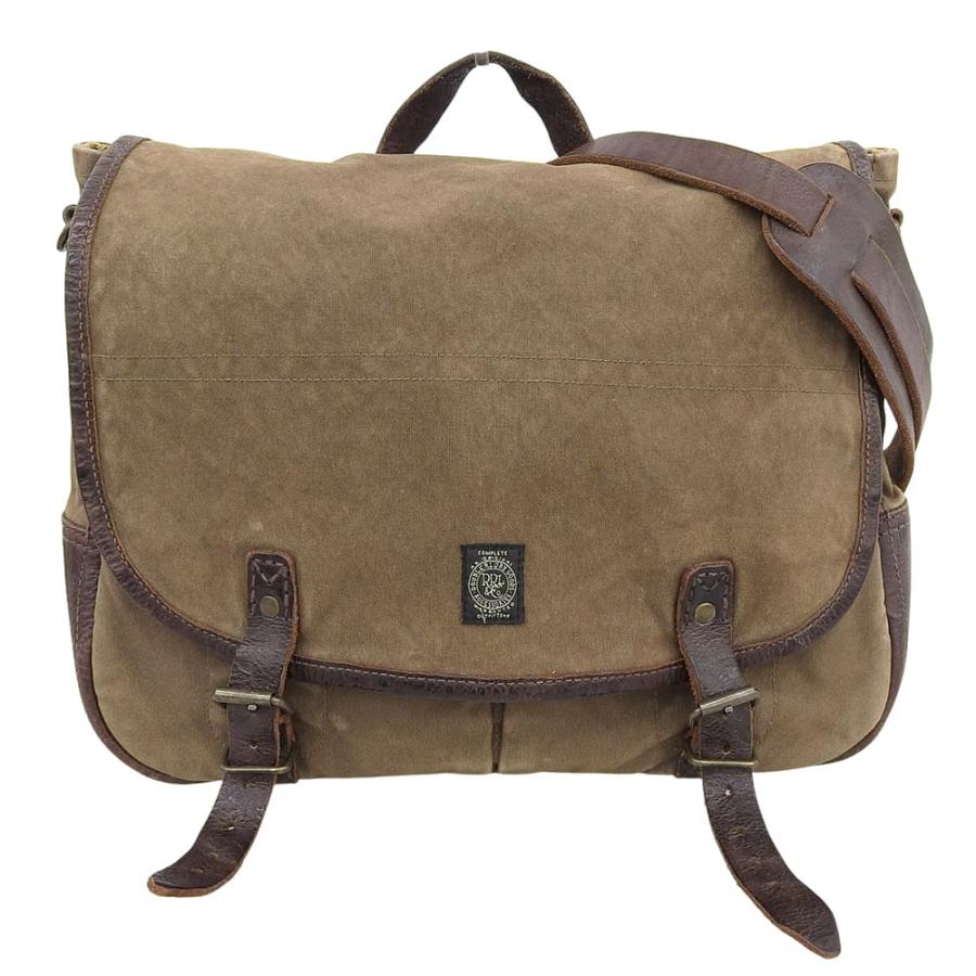 RRL ダブルアールエル キャンバス×レザー メッセンジャーバッグ