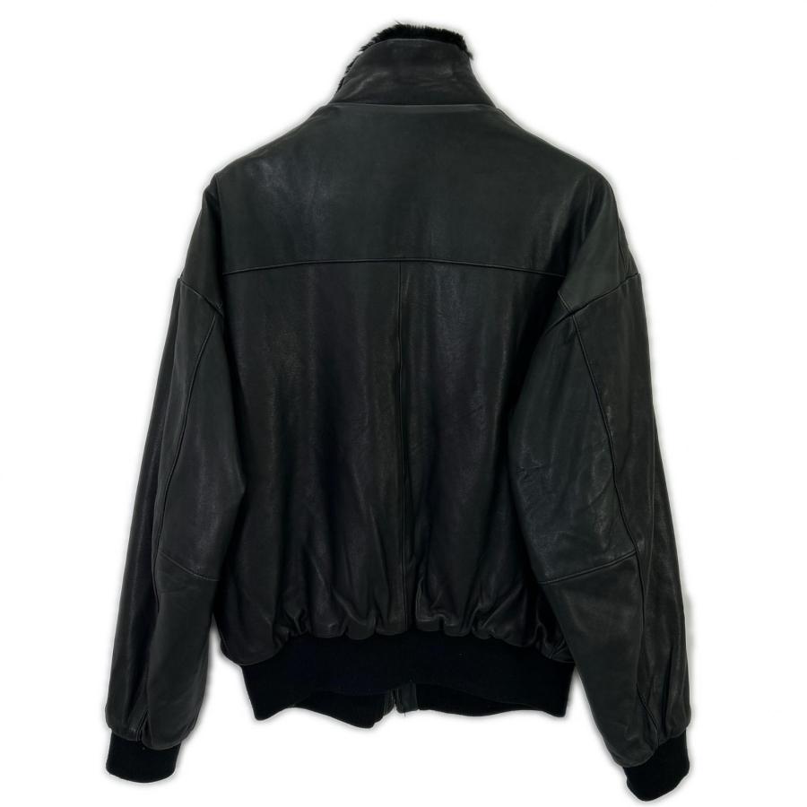 PAPAS パパス ブラック シープスキン レザー ジャケット L メンズ 中古 