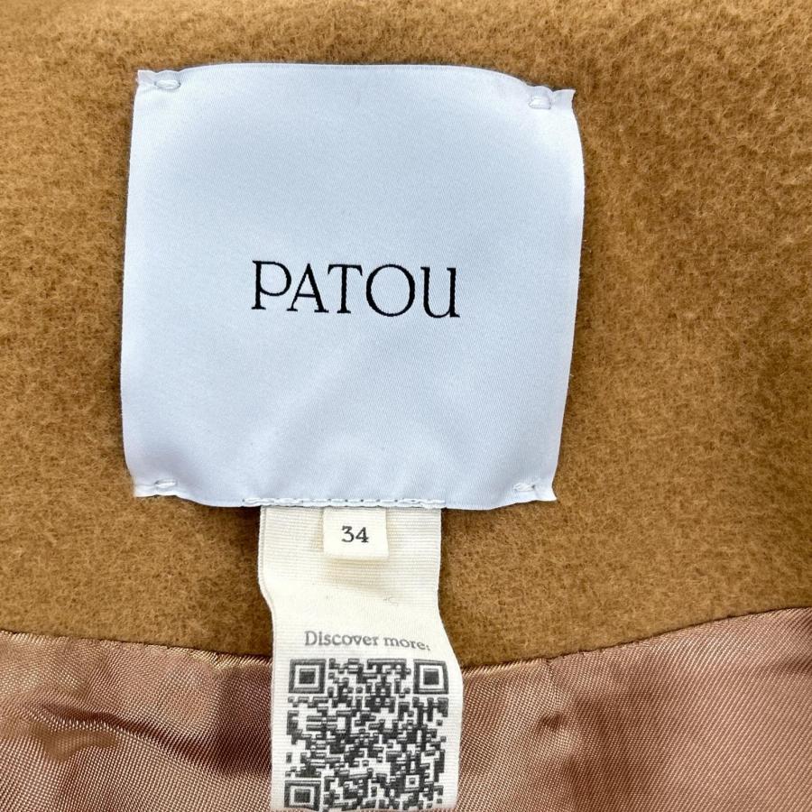 PATOU パトゥ 24A-C0023-0183 キャメル ウール ゴールドボタン クロップド ショートコート キャメル 34 コート ウール レディース 中古の画像