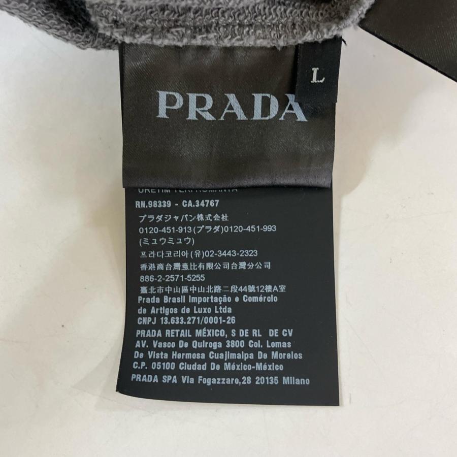 PRADA プラダ UJL20A グレー トライアングルロゴ プルオーバー フーディ　23AW カーキ トップス コットン メンズ 中古_4