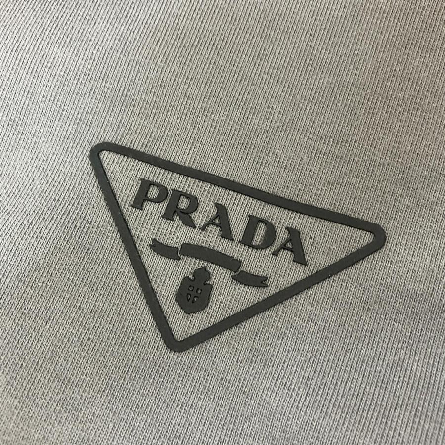 PRADA プラダ UJL20A グレー トライアングルロゴ プルオーバー フーディ　23AW カーキ トップス コットン メンズ 中古_7