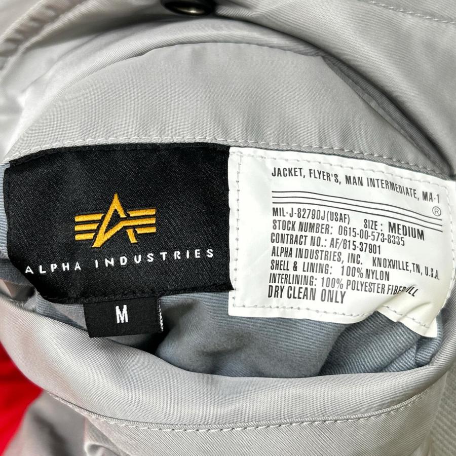 ALPHA INDUSTRIES アルファインダストリーズ シルバー APOLLO MA-1フライトジャケット M ALPHA INDUSTRIES アルファインダストリーズ シルバー APOLLO MA-1