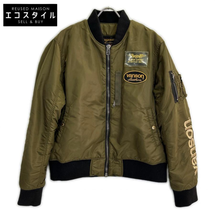 VANSON（バンソン） NVJK-401 カーキ レザータグ付き MA-1フライト 