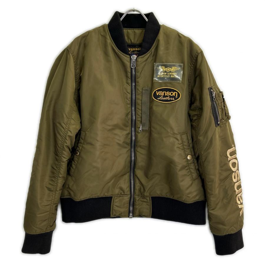 VANSON Leathers MA-1 フライトジャケット カーキ VANSON（バンソン） NVJK-401 カーキ レザータグ付き MA-1フライト