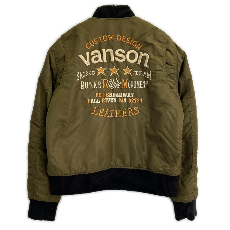 VANSON（バンソン） NVJK-401 カーキ レザータグ付き MA-1フライト