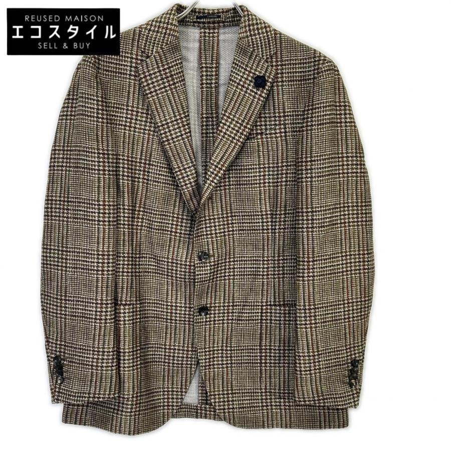 LARDINI ラルディーニ JS903AQ グリーン系 ウール×ナイロン ブートニエール 3Bジャケット 52 LARDINI（ラルディーニ） JS903AQ グリーン系 ウール×ナイロン