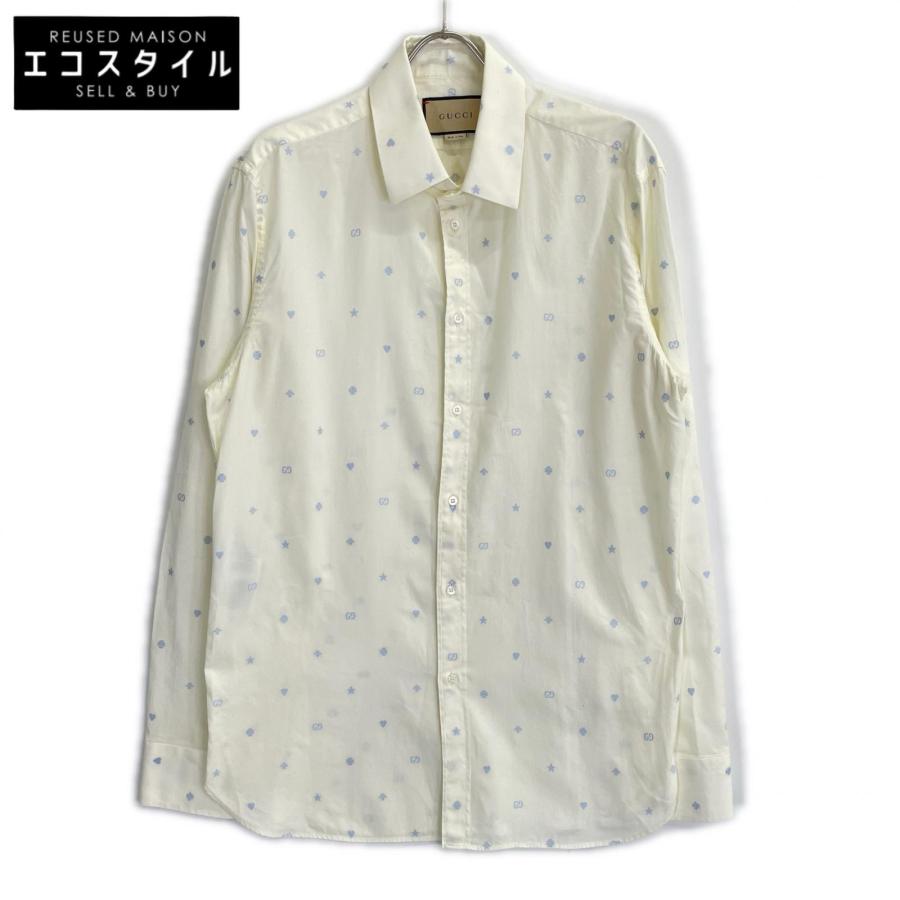 GUCCI（グッチ） 美品/ 644986 アイボリー GG×スター シャツ 17 メンズ 