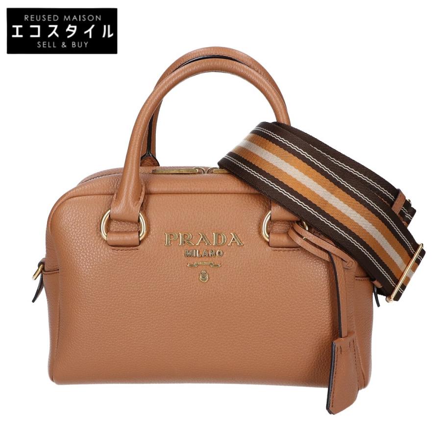 PRADA（プラダ） 美品 1BB108 ブラウン レザー 2wayバッグ ショルダー 