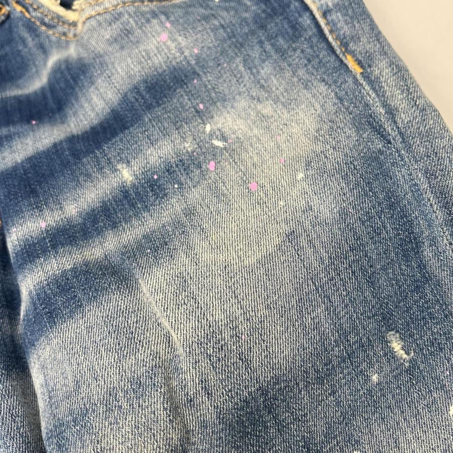 DSQUARED2 ディースクエアード 18年 S71LB0452 ダメージ ペイント加工 SKATER JEAN 42 メンズ