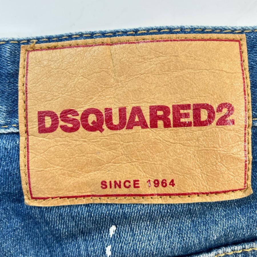 DSQUARED2 ディースクエアード 18年 S71LB0452 ダメージ ペイント加工 SKATER JEAN 42 メンズ