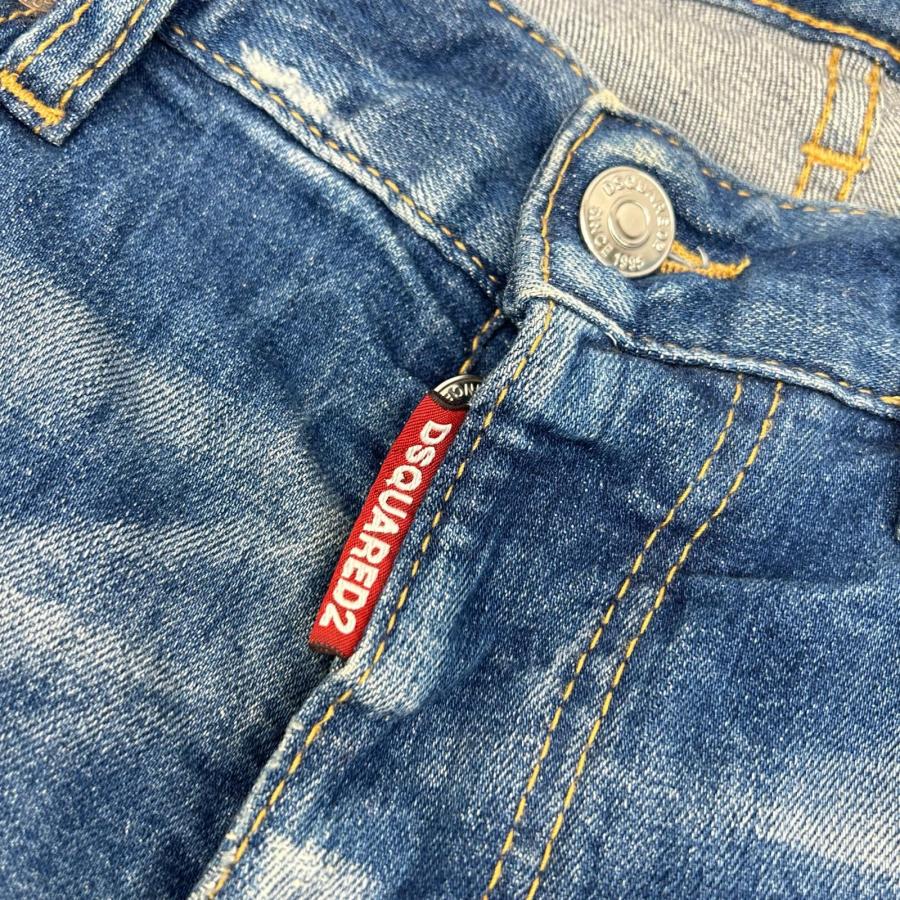 DSQUARED2 ディースクエアード 18年 S71LB0452 ダメージ ペイント加工 SKATER JEAN 42 メンズ