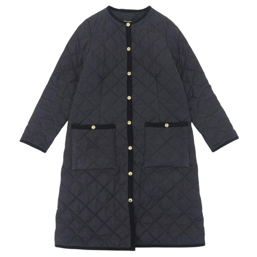 トラディショナルウェザーウェア　ブラック キルティング ロングコート 36 Traditional Weatherwear（トラディショナル ウェザーウェア