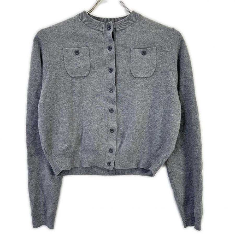 未使用品CABaN コットンカシミヤ クルーネックカーディガン XS CABaN キャバン グレー コットン×カシミヤ クルーネックカーディガン