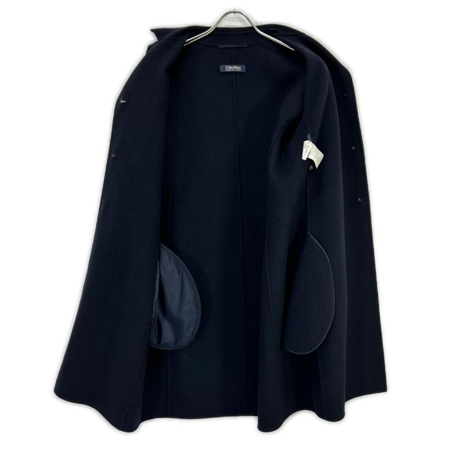 S MaxMara エスマックスマーラ 【Cucito A Mano】ネイビー ウール100 チェスターコート ネイビー コート ウール レディース 中古の画像