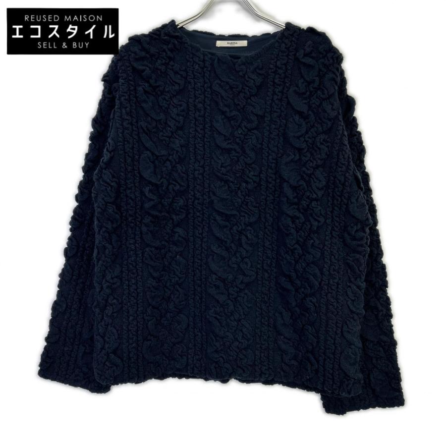 BARENA バレナ MAD43801212 ネイビー ウール×ナイロン デザイン プル 