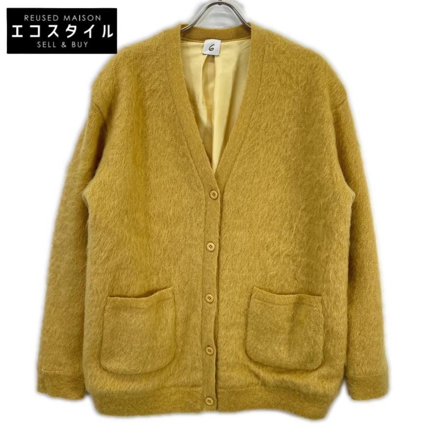 6 ROKU ロク 8628-105-0033 イエロー MOHAIR CARDIGAN カーディガン 