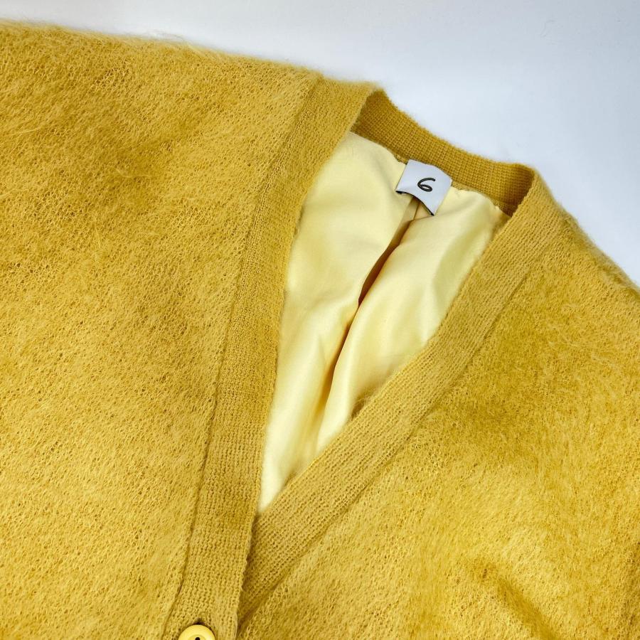 6 ROKU ロク 8628-105-0033 イエロー MOHAIR CARDIGAN カーディガン 