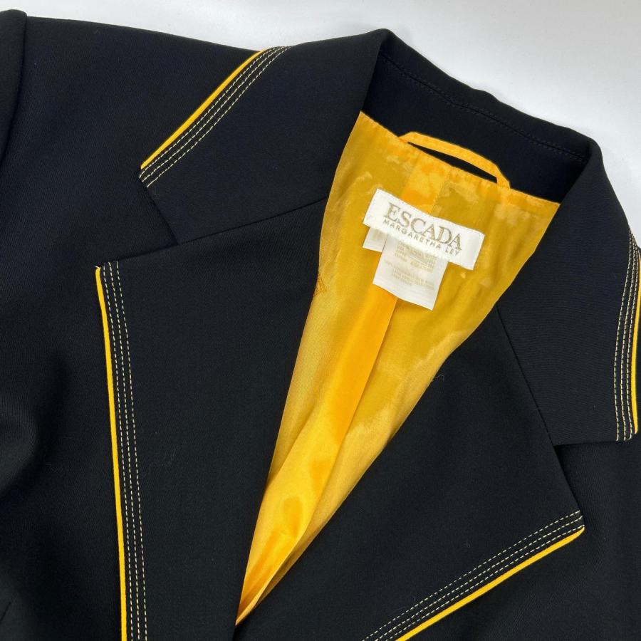 ESCADA（エスカーダ） ブラック イエローパイピンング テーラード 