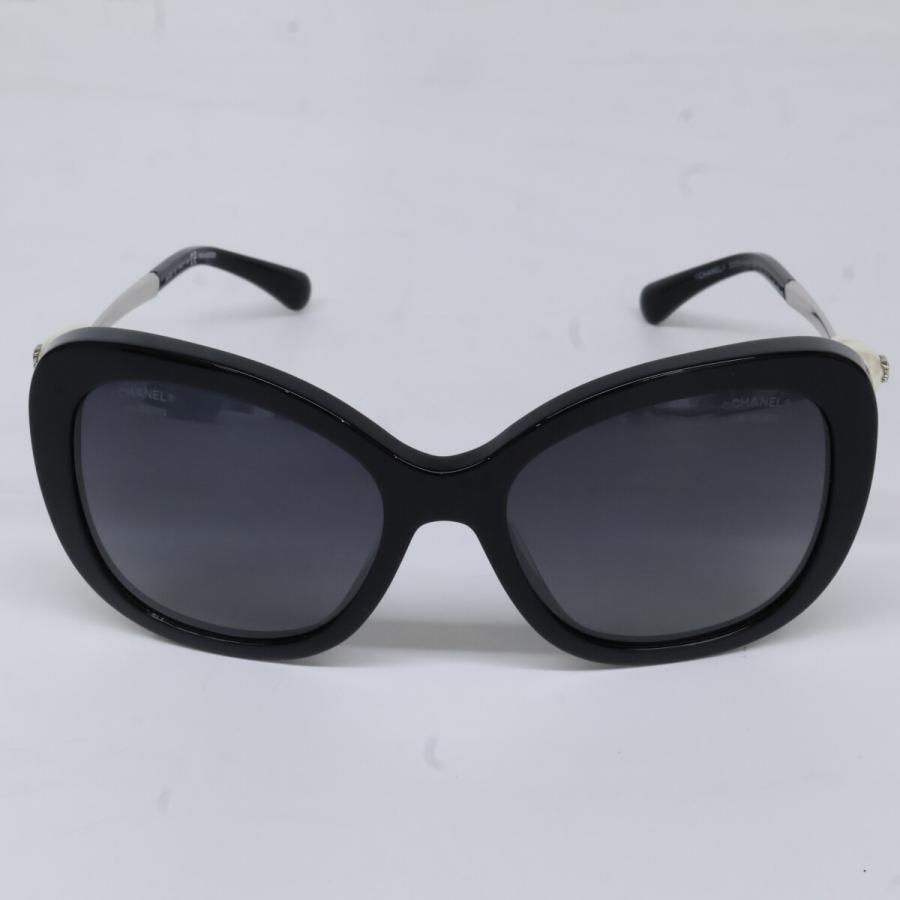 美品 CHANEL シャネル 5339-H-A c.501/S8 ココマーク イミテーションパール サングラス 55□18 140 レディースの画像