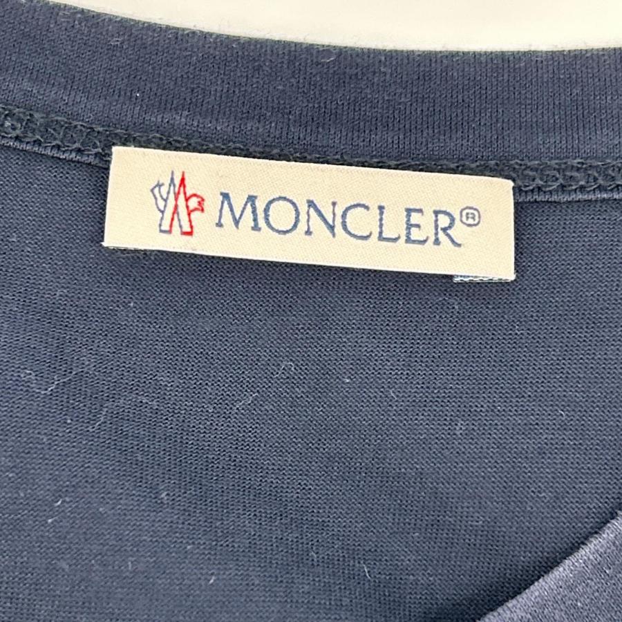 正規品認証済 モンクレール MONCLER Tシャツ ネイビー ダブルワッペン MONCLER（モンクレール） ネイビー ダブルワッペン MAGLIA Tシャツ