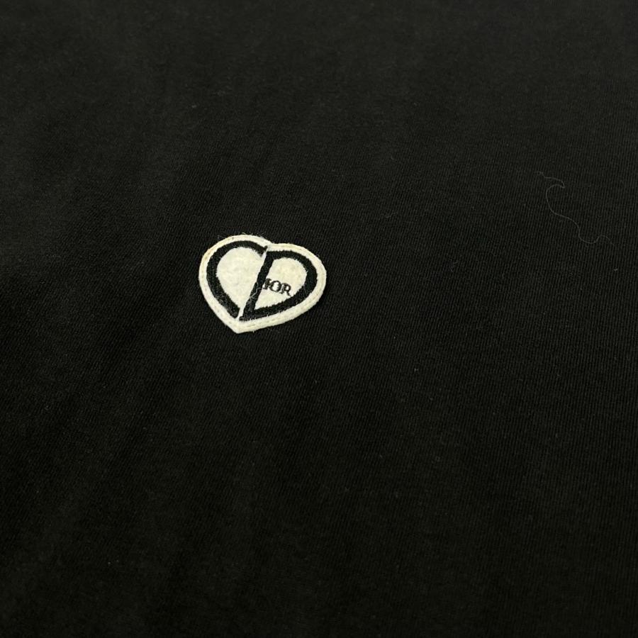DIOR ディオール 213J685A0677 22SS ブラック CCD Heart ワッペン Tシャツ ブラック S トップス コットン メンズ 中古の画像