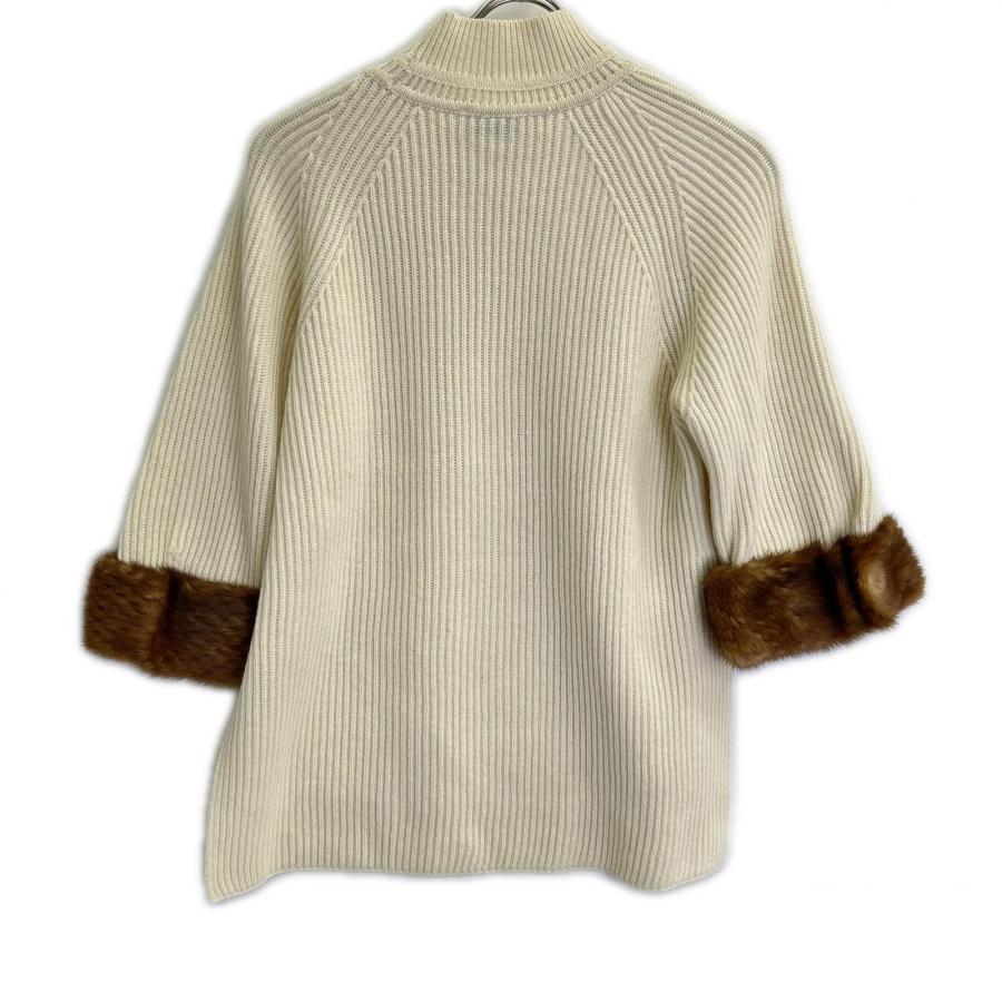 FENDI フェンディ FZY545 A1DE 17年製 ホワイト カシミヤ100 ホルターネックニットトップス ホワイト 40 トップス カシミヤ レディース 中古の画像