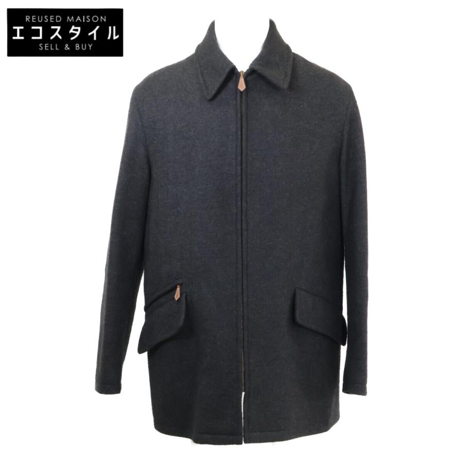 国内正規 HERMES エルメス カシミヤ100％ ジップアップ ハーフ コート