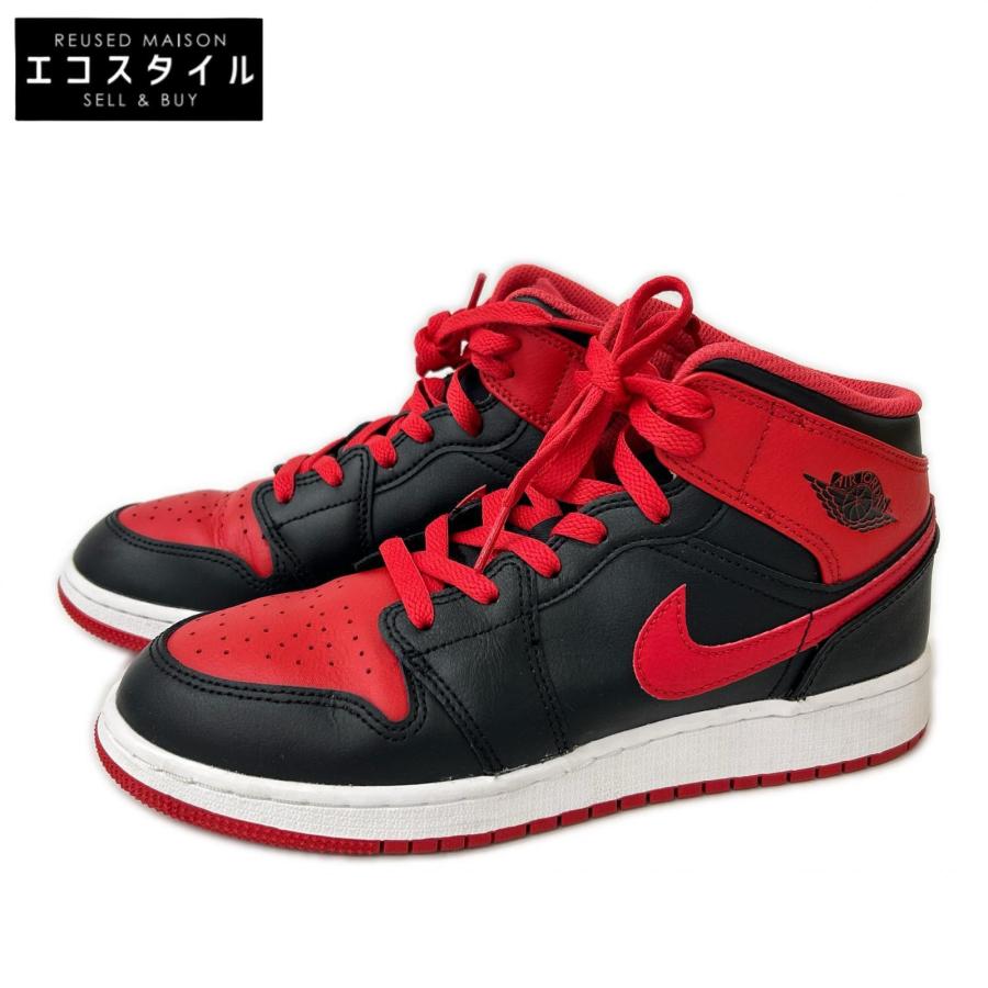 スニーカー NIKE AIR Jordan 1 MID(GS) DQ8423-060 NIKE（ナイキ） 新品同様 DQ8423-060 AIR JORDAN 1 MID GS Bred Toe