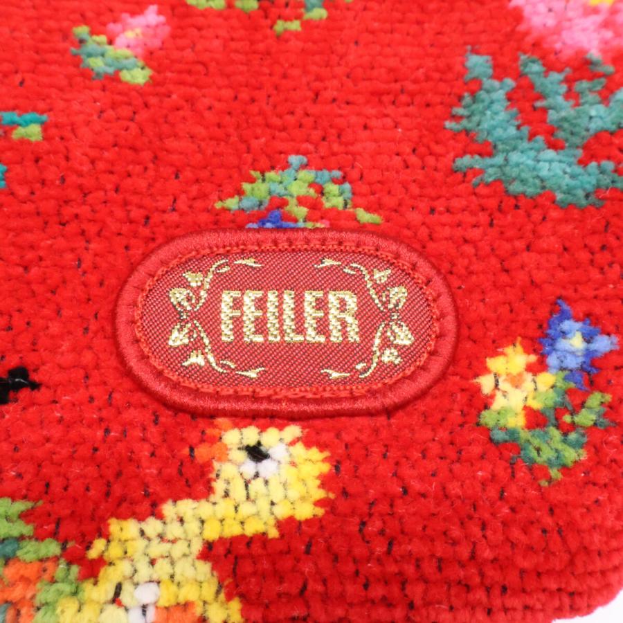 美品/ FEILER フェイラー ハイジ 巾着 ショルダーバッグ レッド