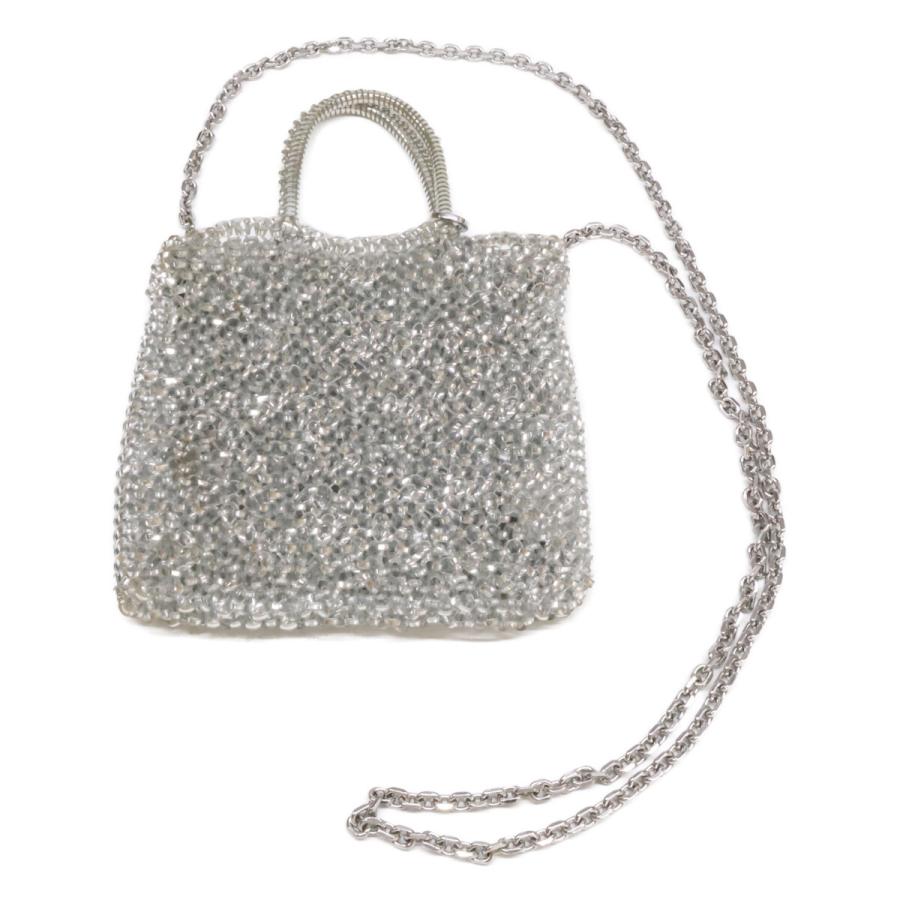 【美品】familiar × ANTEPRIMA ミニショルダーバッグ　シルバー ANTEPRIMA（アンテプリマ） 美品/ スタンダード ミニ 2WAYショルダー