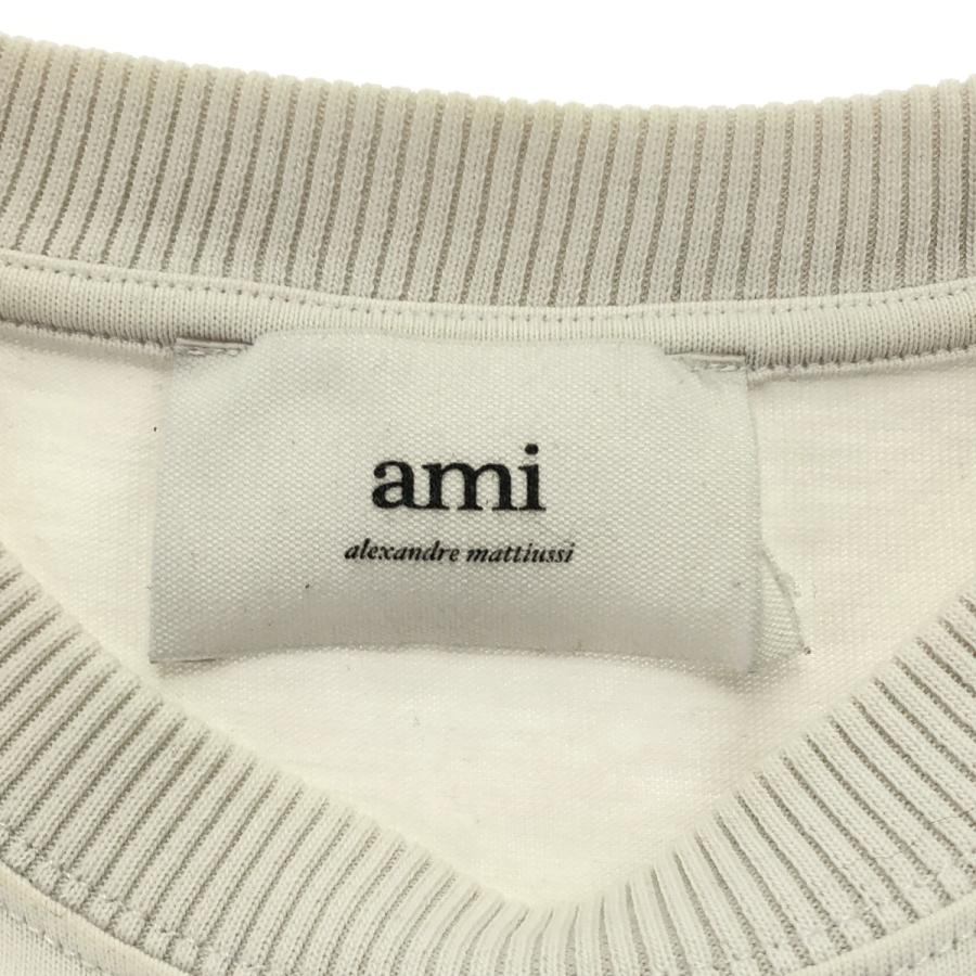 AMI PARIS アミパリス ホワイト ロゴ刺繍 Tシャツ S トップス