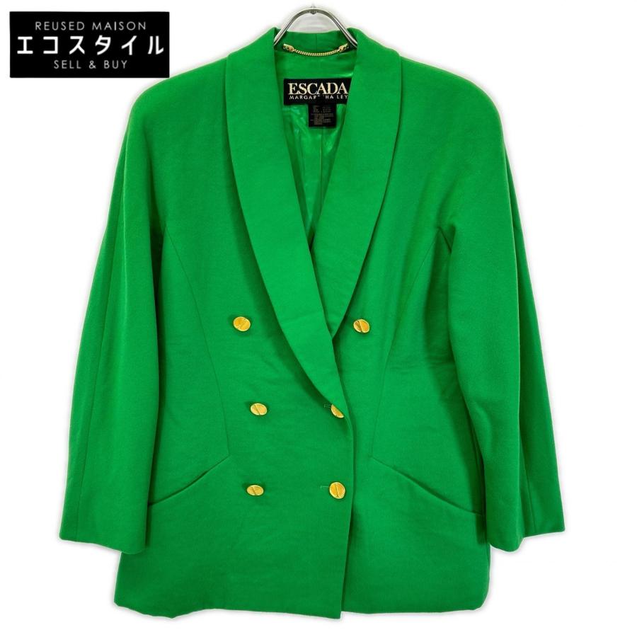 ESCADA（エスカーダ） 90s グリーン ウールカシミヤ 金ボタン ダブル 