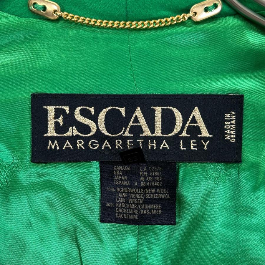 ESCADA（エスカーダ） 90s グリーン ウールカシミヤ 金ボタン ダブル 