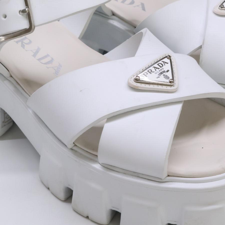 PRADA（プラダ） トライアングルロゴ モノリス ラバーサンダル 35