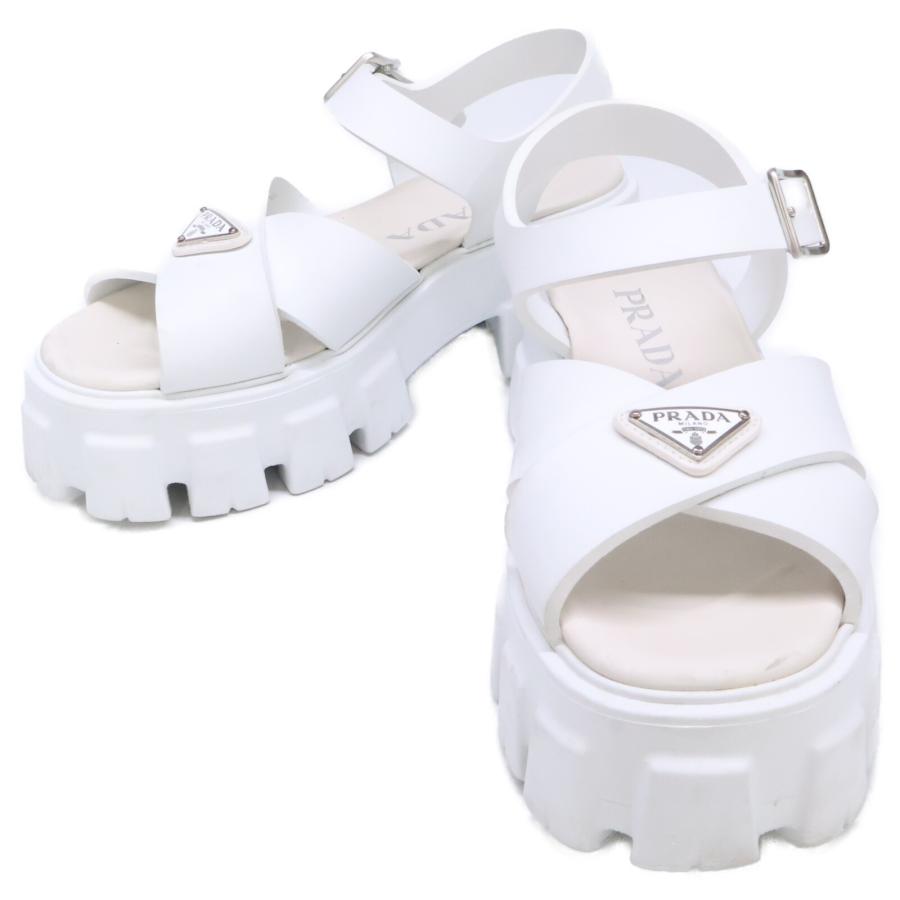 PRADA（プラダ） トライアングルロゴ モノリス ラバーサンダル 35