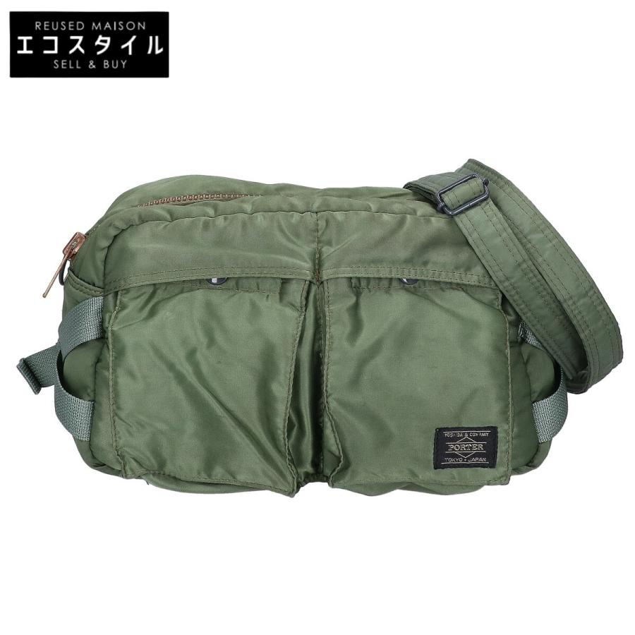 ポーター タンカー 2way ウエストバッグ グリーン ナイロン メンズ 極美品 PORTER ポーター TANKER タンカー ナイロン 2WAY ウエストバッグ