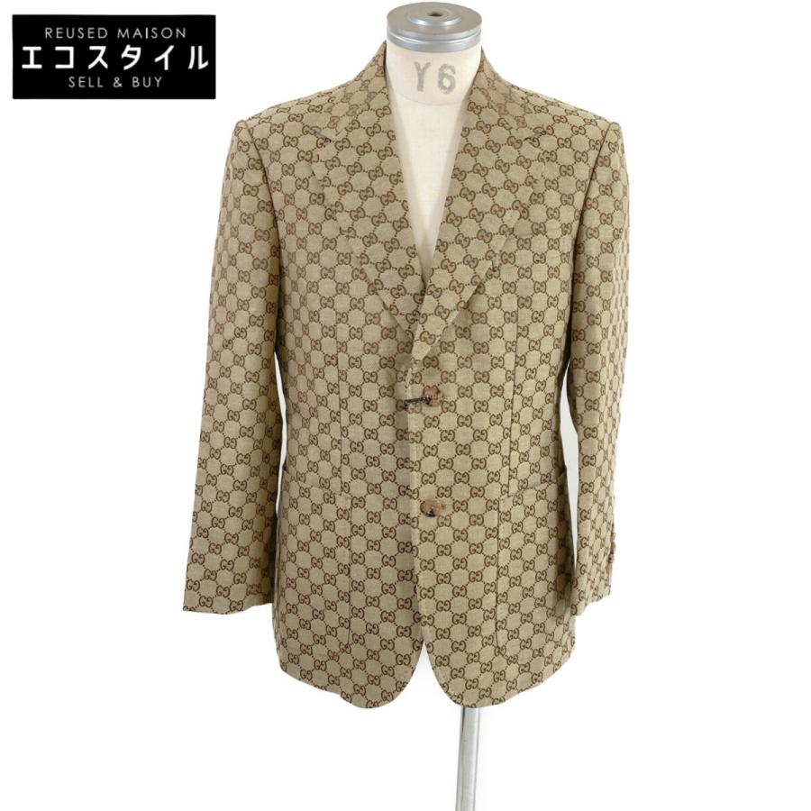 GUCCI 美品/国内正規 グッチ 742607 GG総柄 リネン混 2Bテーラード  