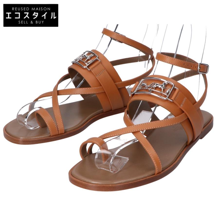 エルメス トングサンダル フラット スエード レザー ベージュ 36 約23cm