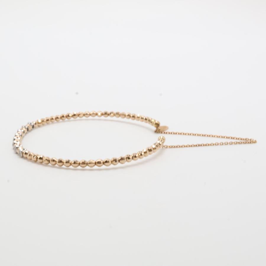 美品 K18 0.15 ダイヤモンド ミラーカットビーズ ブレスレット ピンク 