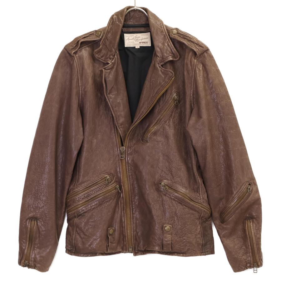 AVIREX（アヴィレックス） ブラウン 6151068 ラムスキン ウォッシュ