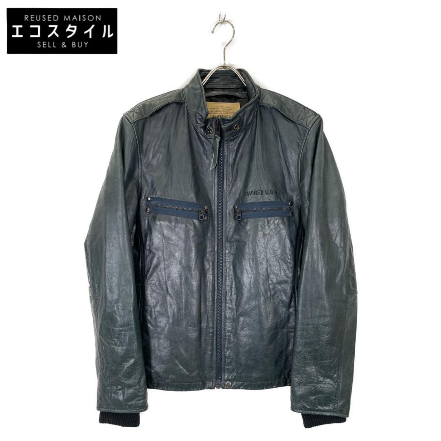 AVIREX（アヴィレックス） ネイビー 6191027 牛革 シングルレザー