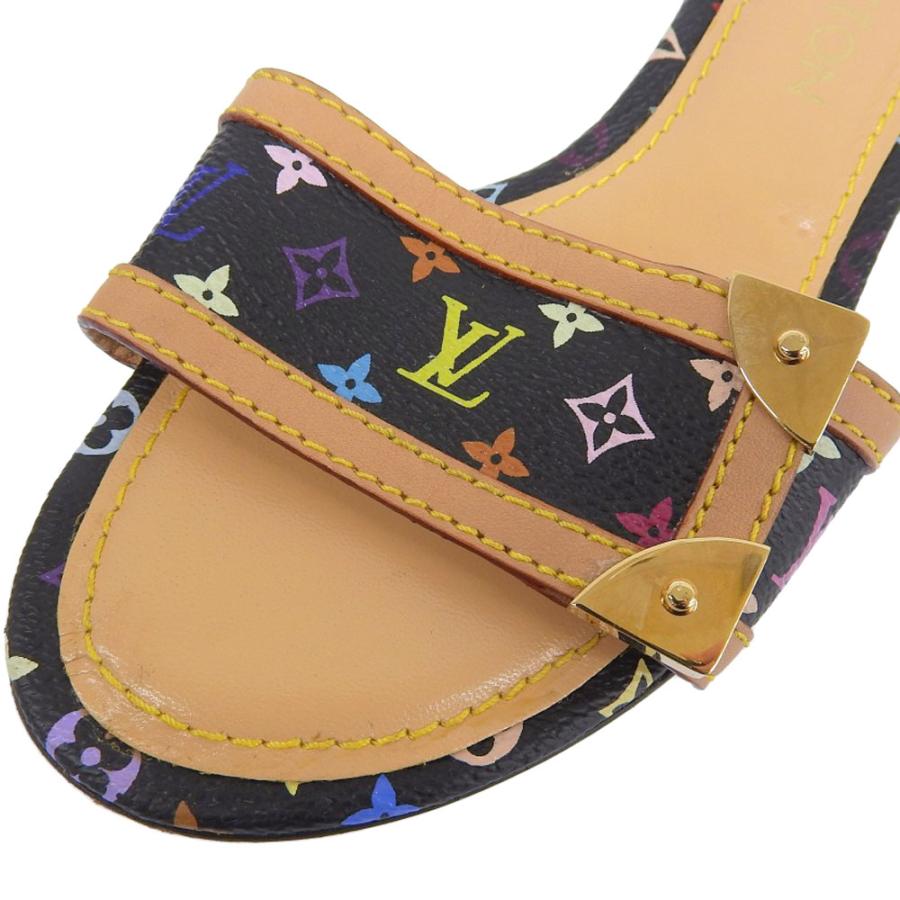 極美品■ルイヴィトン　マルチカラーモノグラム　ミュールパンプス　オープントゥ 極美品□ルイヴィトン マルチカラーモノグラム ミュールパンプス